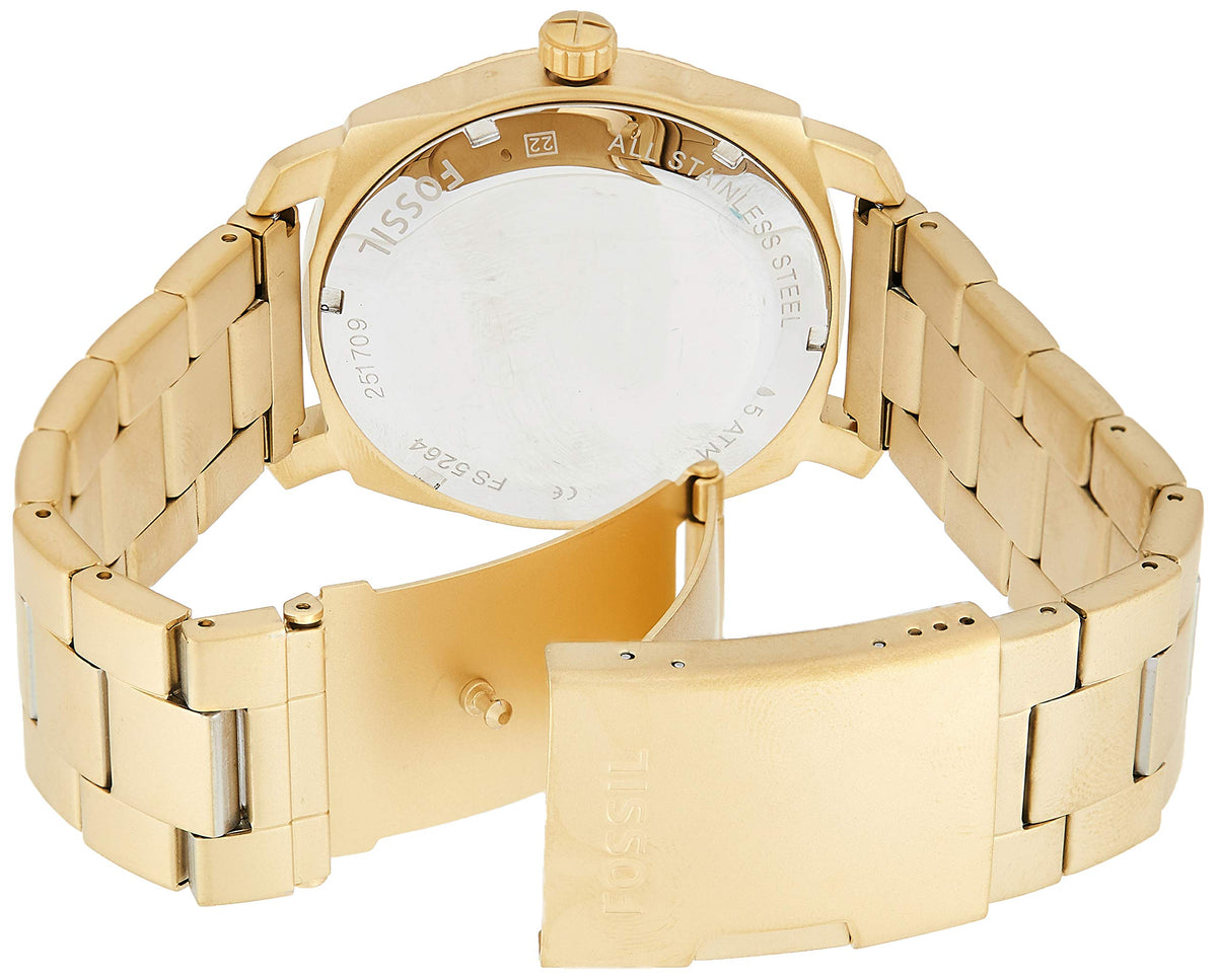  Shop Authentic Fossil Machine Gold Dial Gold Steel Strap Watch for Men - FS5264 - Luxxuri