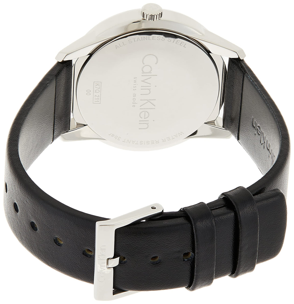  Shop Authentic Calvin Klein Steady Black Dial Black Leather Strap Watch for Women - K7Q211C1 - Luxxuri