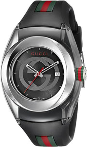  Shop Authentic Gucci Sync Quartz Black Dial Black Rubber Strap Watch For Men - YA137301 - Luxxuri