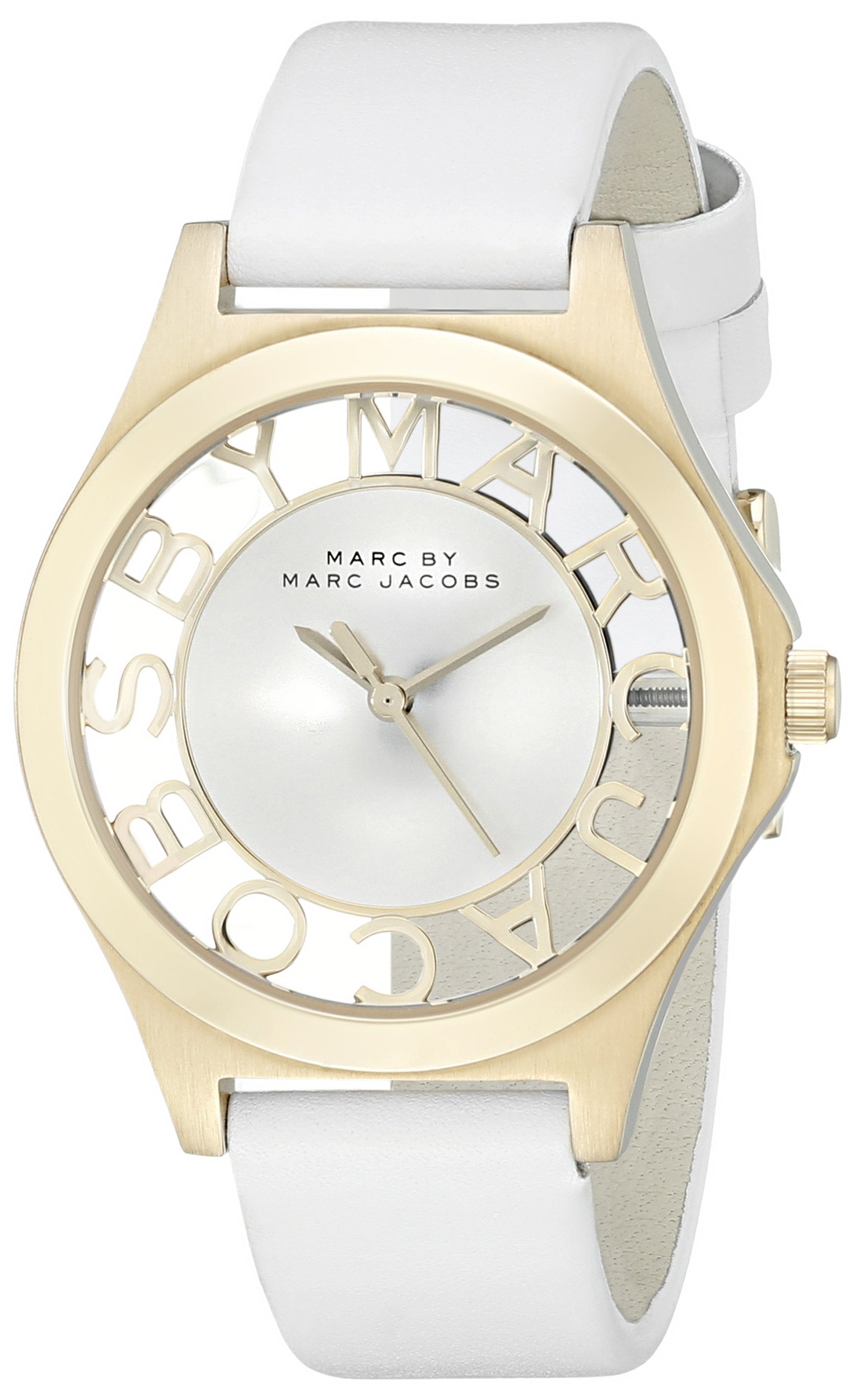  Shop Authentic Marc Jacobs Henry Skeleton White Dial White Leather Strap Watch for Women - MBM1339 - Luxxuri