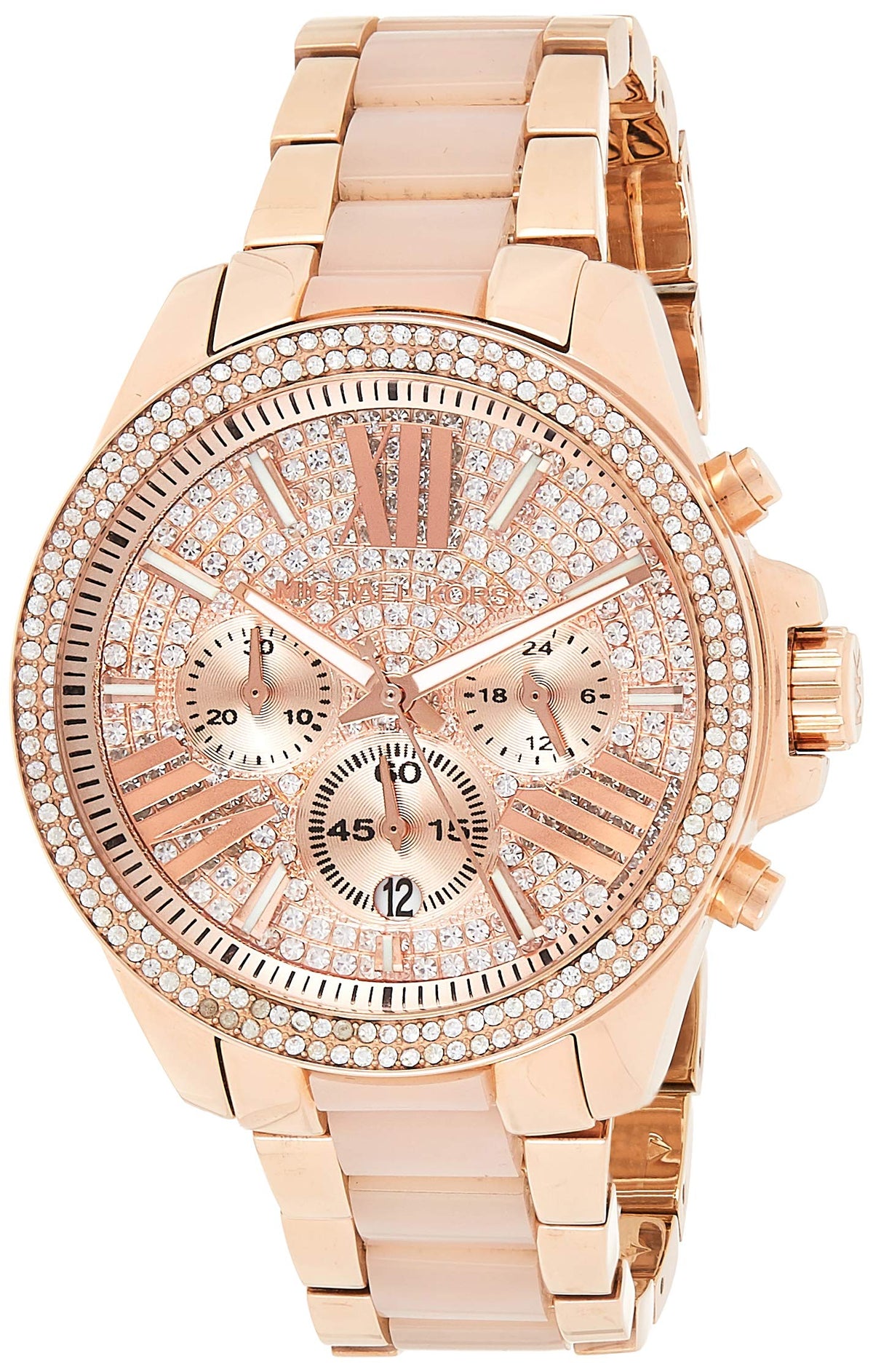  Shop Authentic Michael Kors Wren Crystals Rose Gold Dial Rose Gold Steel Strap Watch for Women - MK6096 - Luxxuri