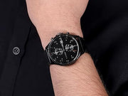 Shop Authentic Tommy Hilfiger West Chronograph Black Dial Black Leather Strap Watch For Men - 1791711 - Luxxuri