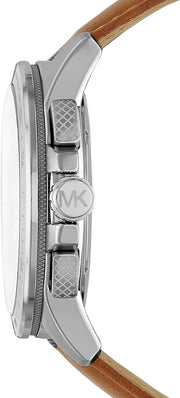  Shop Authentic Michael Kors Ryker Chronograph Analog Blue Dial Brown Leather Strap Watch For Men - MK8518 - Luxxuri