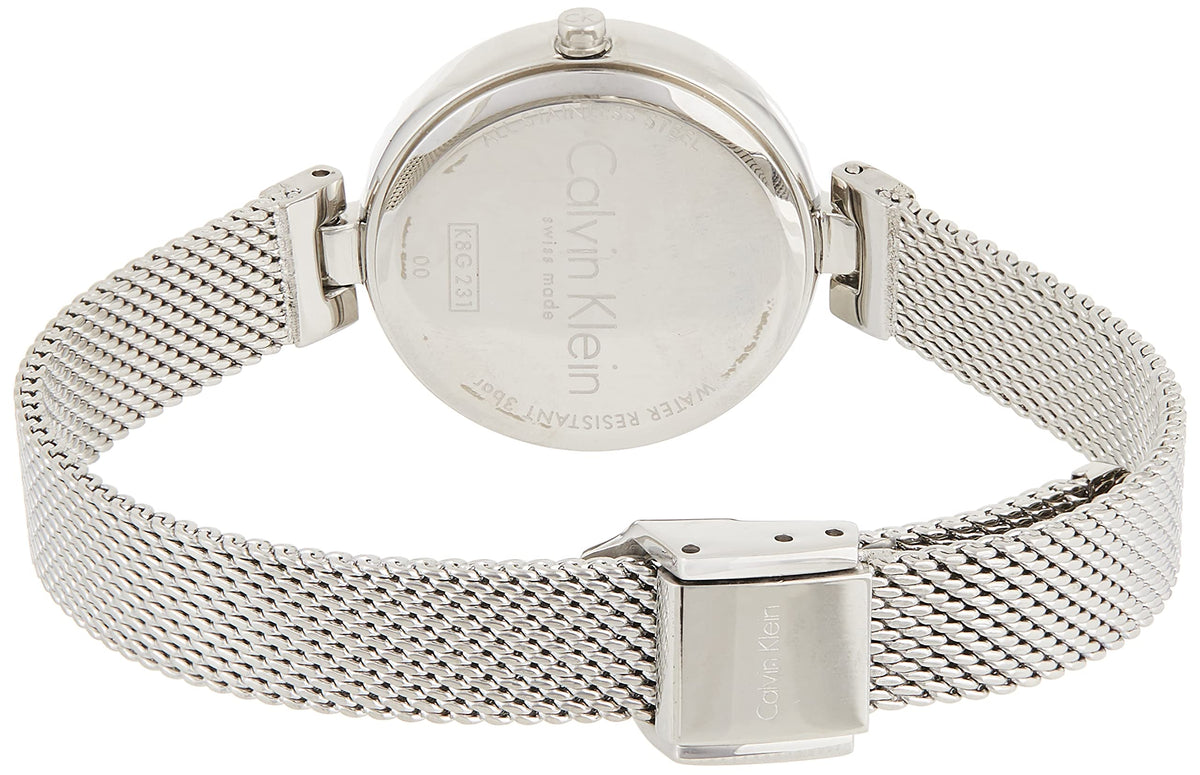  Shop Authentic Calvin Klein Authentic Black Dial Silver Mesh Bracelet Watch for Women - K8G23121 - Luxxuri