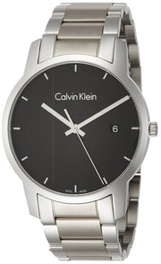  Shop Authentic Calvin Klein City Chronograph Black Dial Silver Steel Strap Watch for Men - K2G2G14Y - Luxxuri