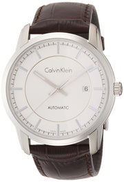  Shop Authentic Calvin Klein Infinity Silver Dial Brown Leather Strap Watch for Men - K5S341G6 - Luxxuri