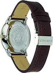  Shop Authentic Versace V-Urban Quartz Grey Dial Brown Leather Strap Watch for Men - VELQ00219 - Luxxuri
