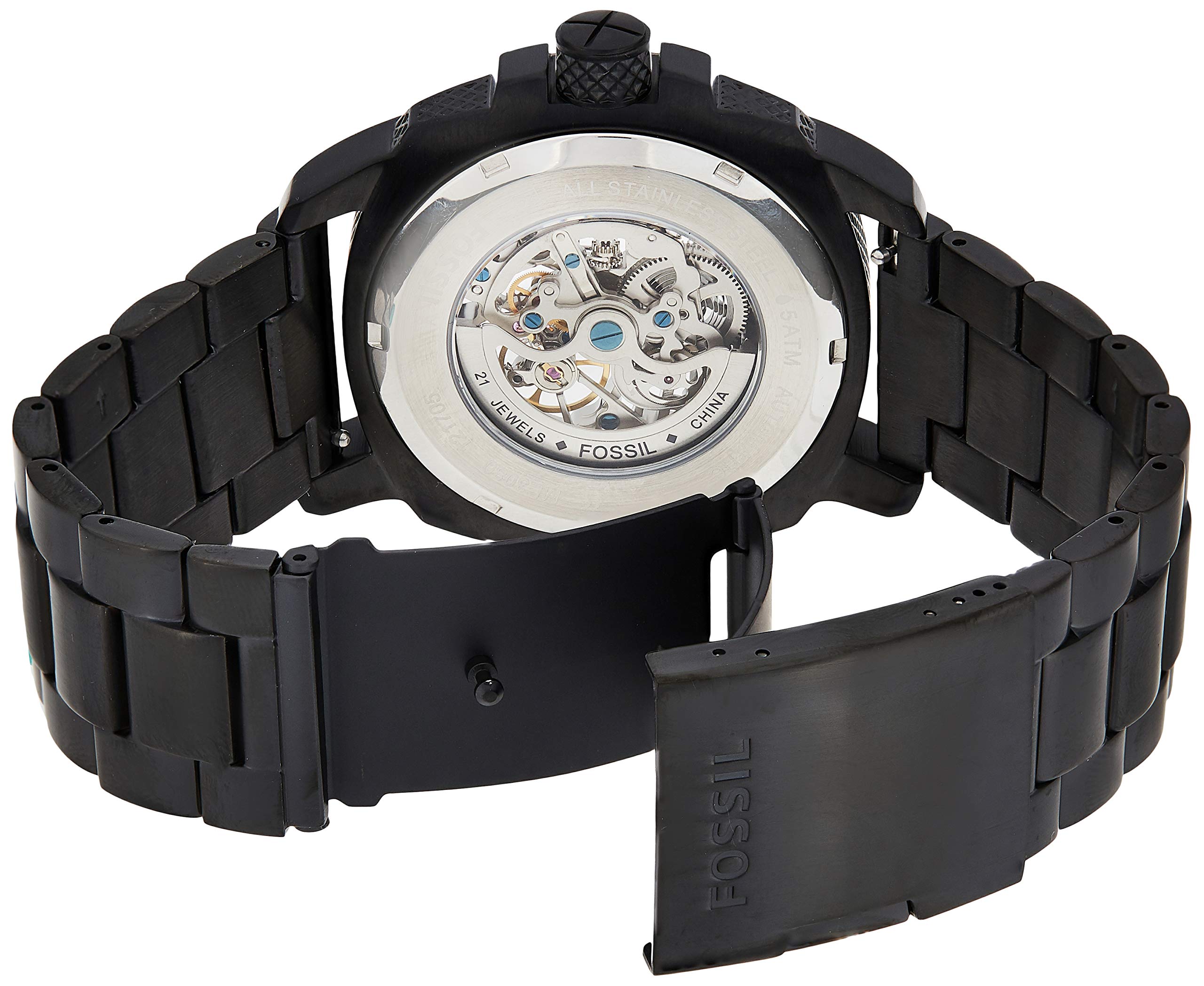  Shop Authentic Fossil Modern Machine Automatic Silver Dial Black Steel Strap Watch for Men - ME3080 - Luxxuri