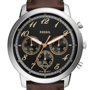  Shop Authentic Fossil Neutra Chronograph Black Dial Brown Leather Strap Watch for Men - FS6024 - Luxxuri