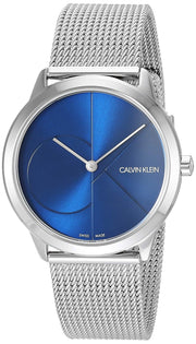  Shop Authentic Calvin Klein Minimal Blue Dial Silver Mesh Bracelet Watch for Women - K3M2212N - Luxxuri