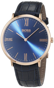  Shop Authentic Hugo Boss Jackson Blue Dial Black Leather Strap Watch for Men - 1513371 - Luxxuri