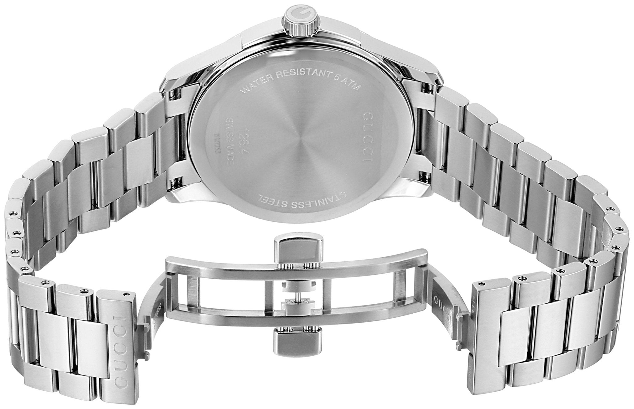  Shop Authentic Gucci G Timeless Silver Dial Silver Steel Strap Unisex Watch - YA126442 - Luxxuri