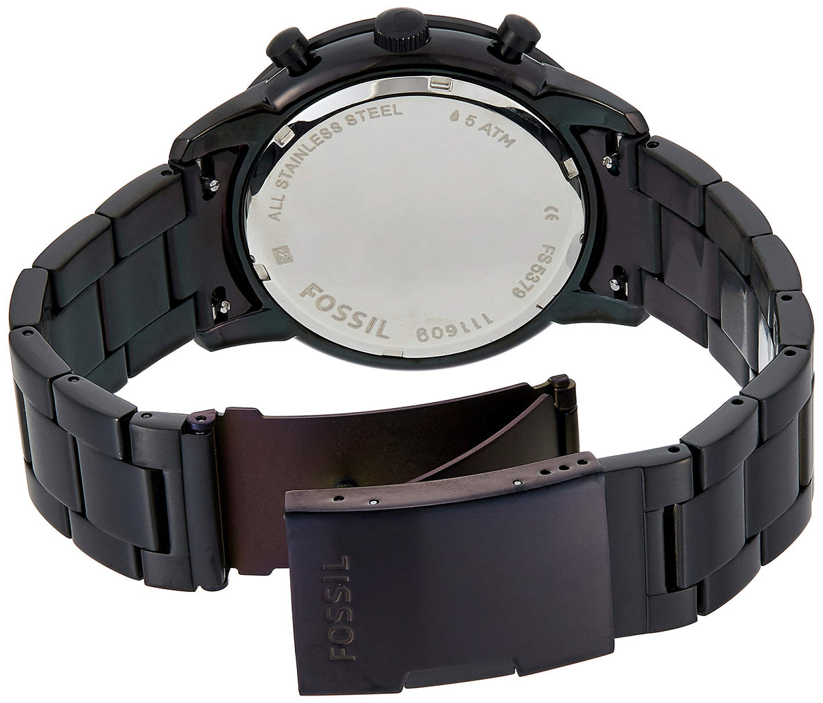 Shop Authentic Fossil Townsman Chronograph Black Dial Black Steel Strap Watch for Men - FS5379 - Luxxuri