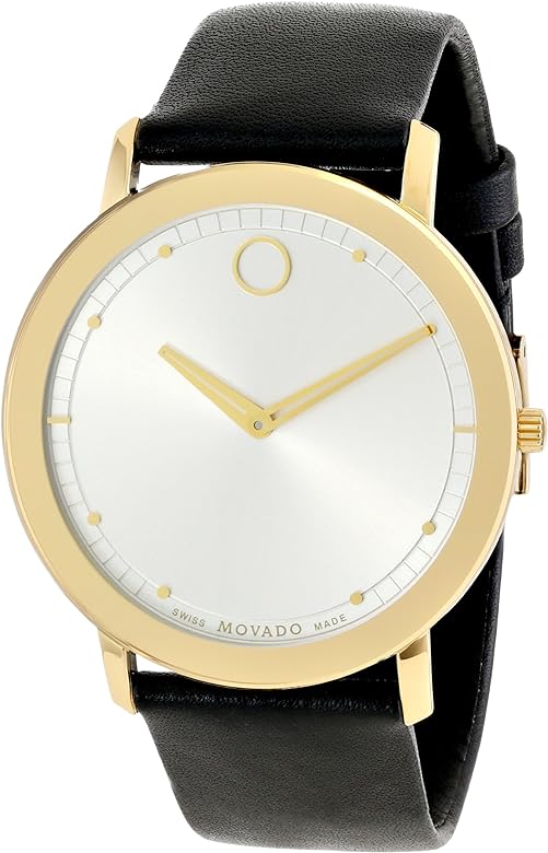  Shop Authentic Movado TC Silver Dial Black Leather Strap Watch For Men - 606695 - Luxxuri