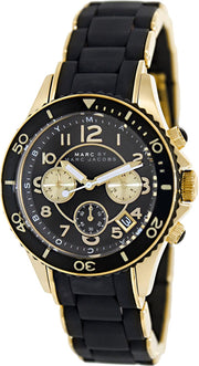  Shop Authentic Marc Jacobs Rock Chronograph Black Dial Black Silicone Strap Watch for Women - MBM2598 - Luxxuri