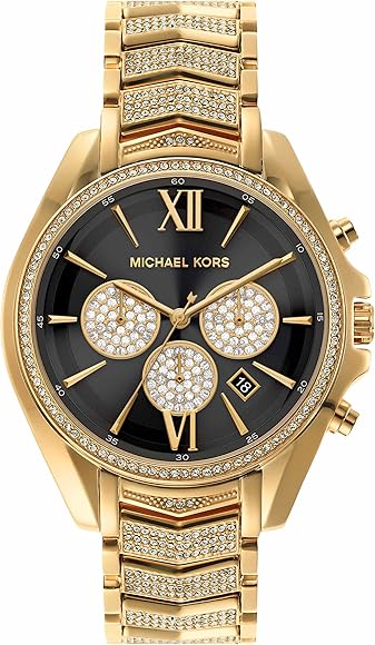  Shop Authentic Michael Kors Whitney Chronograph Black Dial Gold Steel Strap Watch for Women - MK7224 - Luxxuri