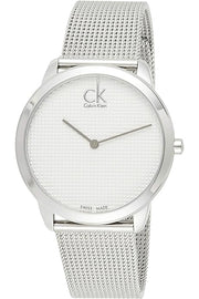  Shop Authentic Calvin Klein Minimal Silver Dial Silver Mesh Bracelet Watch for Men - K3M211Y6 - Luxxuri