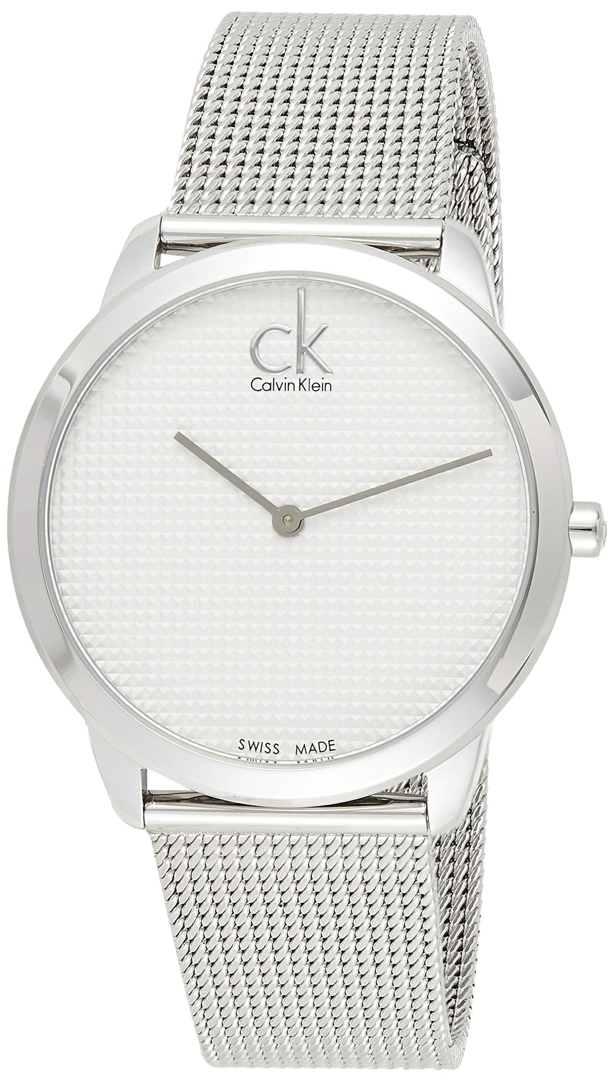  Shop Authentic Calvin Klein Minimal White Dial Silver Mesh Bracelet Watch for Men - K3M2112Y - Luxxuri