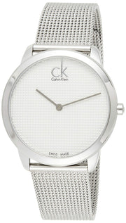  Shop Authentic Calvin Klein Minimal White Dial Silver Mesh Bracelet Watch for Men - K3M2112Y - Luxxuri