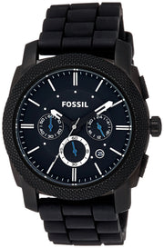  Shop Authentic Fossil Machine Chronograph Black Dial Black Silicone Strap Watch for Men - FS4487 - Luxxuri