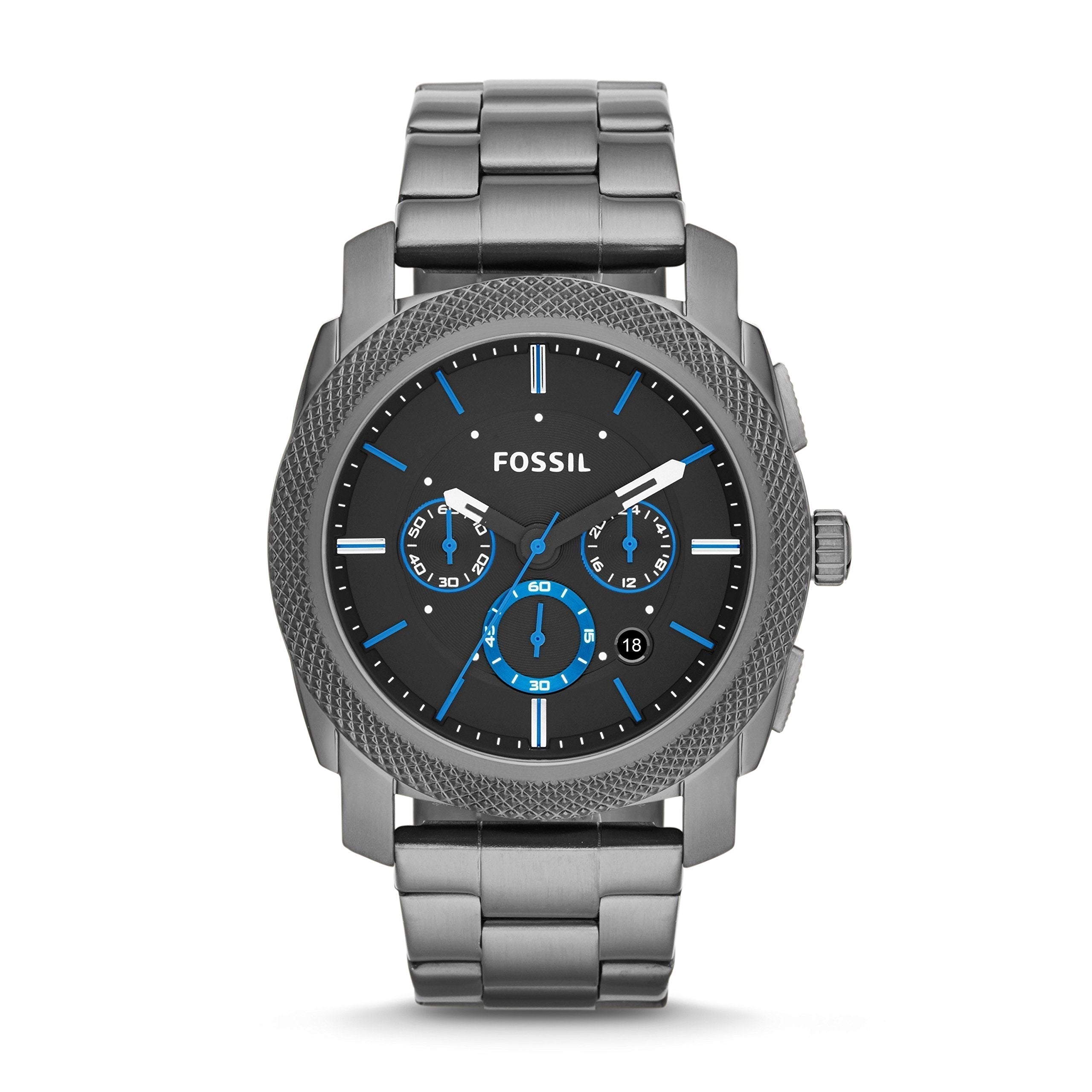  Shop Authentic Fossil Machine Chronograph Brown Dial Grey Steel Strap Watch for Men - FS4931 - Luxxuri