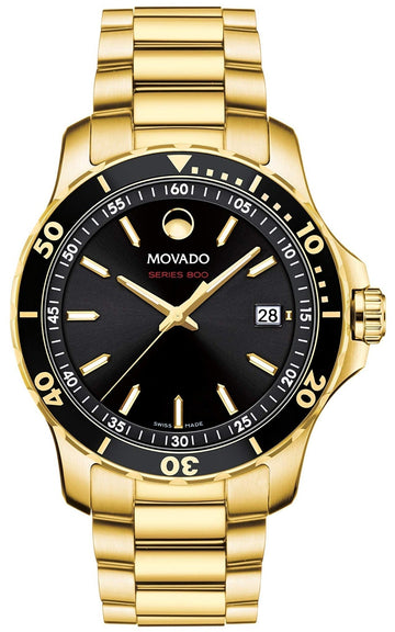  Shop Authentic Movado Series 800 Black Dial Gold Steel Strap Watch For Men - 2600145 - Luxxuri