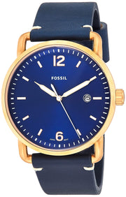 Shop Authentic Fossil The Commuter Blue Dial Blue Leather Strap Watch for Men - FS5274 - Luxxuri