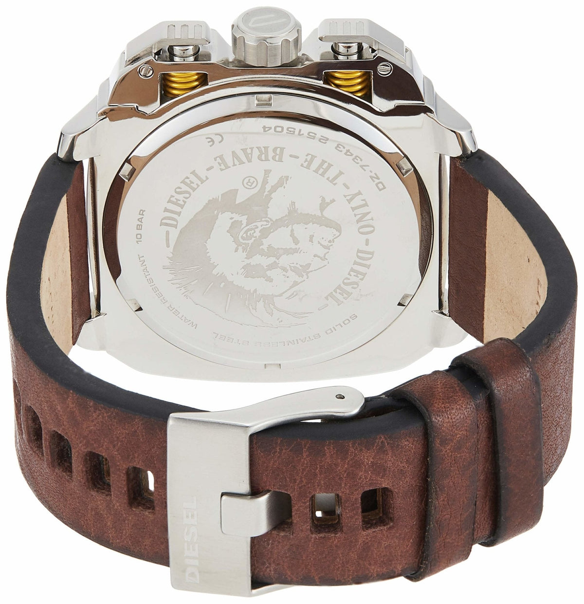  Shop Authentic Diesel BAMF Chronograph Beige Dial Brown Leather Strap Watch For Men - DZ7343 - Luxxuri