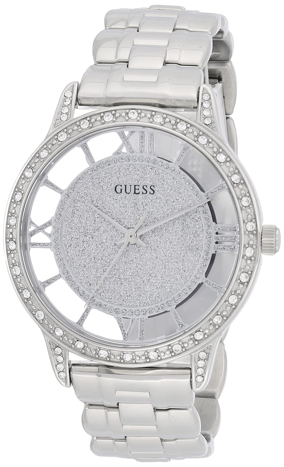  Shop Authentic Guess Ethereal Diamonds Silver Dial Silver Steel Strap Watch for Women - W1013L1 - Luxxuri