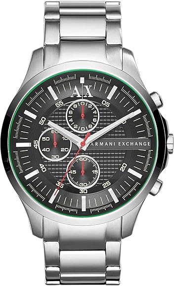  Shop Authentic Armani Exchange Hampton Chronograph Black Dial Silver Steel Strap Watch For Men - AX2163 - Luxxuri