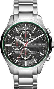  Shop Authentic Armani Exchange Hampton Chronograph Black Dial Silver Steel Strap Watch For Men - AX2163 - Luxxuri