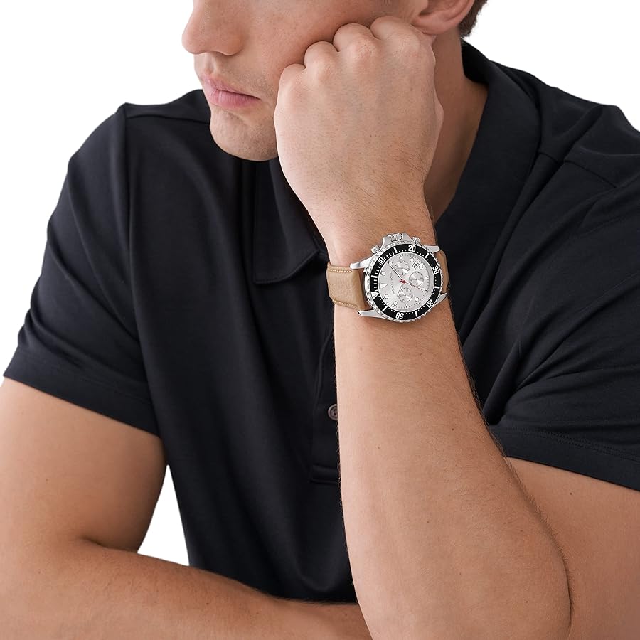  Shop Authentic Michael Kors Everest Analog White Dial Brown Leather Strap Watch For Men - MK9092 - Luxxuri