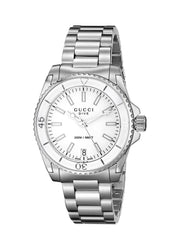  Shop Authentic Gucci Dive Quartz White Dial Stainless Steel Unisex Watch - YA136402 - Luxxuri