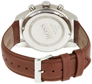  Shop Authentic Hugo Boss Skymaster Grey Dial Brown Leather Strap Watch for Men - 1513787 - Luxxuri