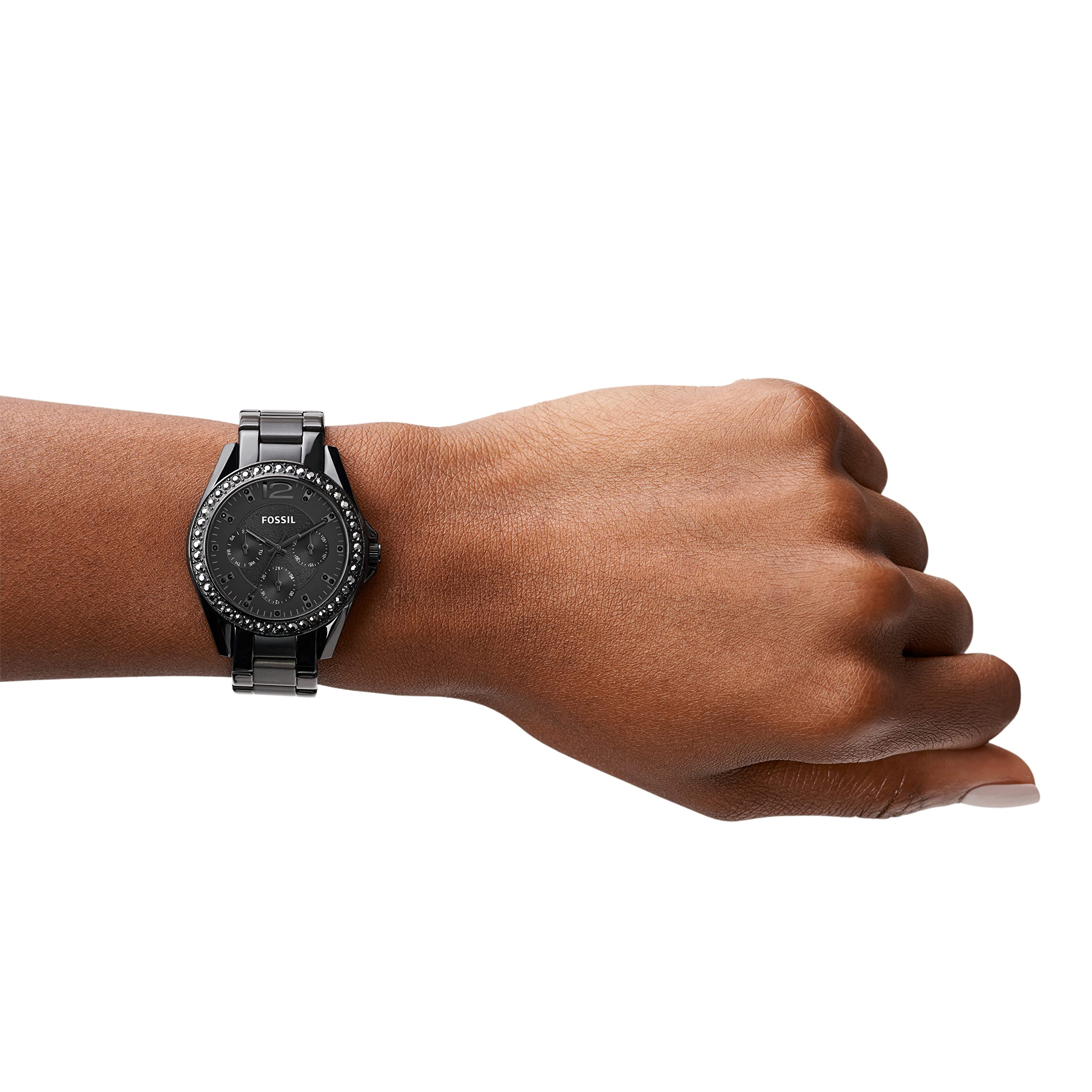  Shop Authentic Fossil Riley Multifunction Black Dial Black Steel Strap Watch for Women - ES4519 - Luxxuri