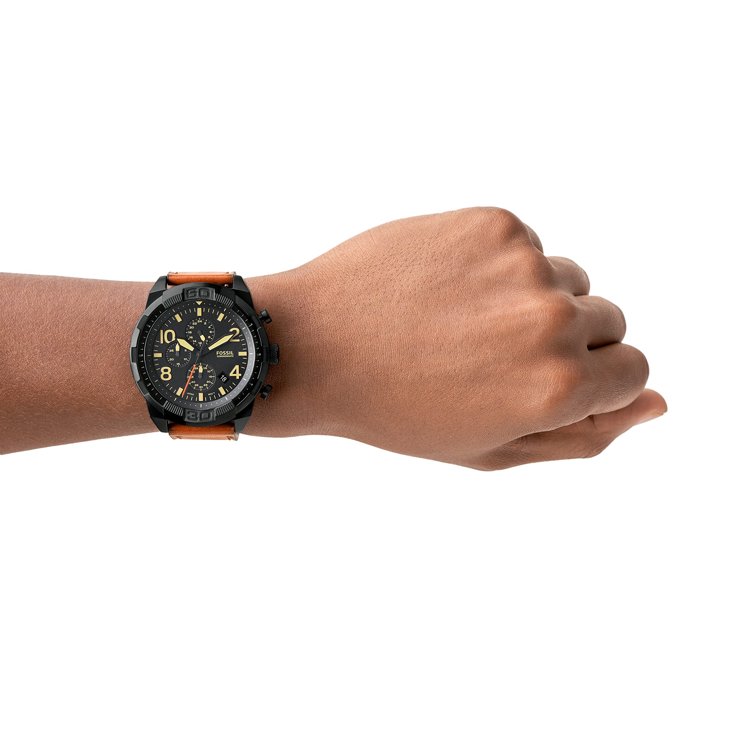  Shop Authentic Fossil Bronson Black Dial Brown Leather Strap Watch for Men - FS5714 - Luxxuri