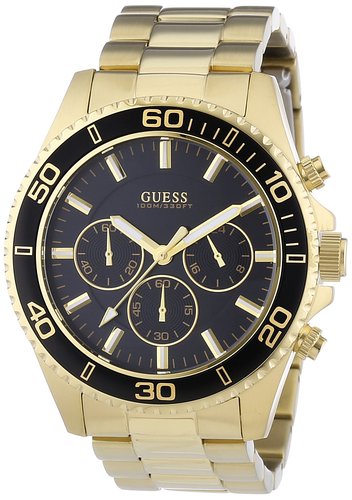  Shop Authentic Guess Chaser Chronograph Black Dial Gold Steel Strap Watch for Men - W0170G2 - Luxxuri