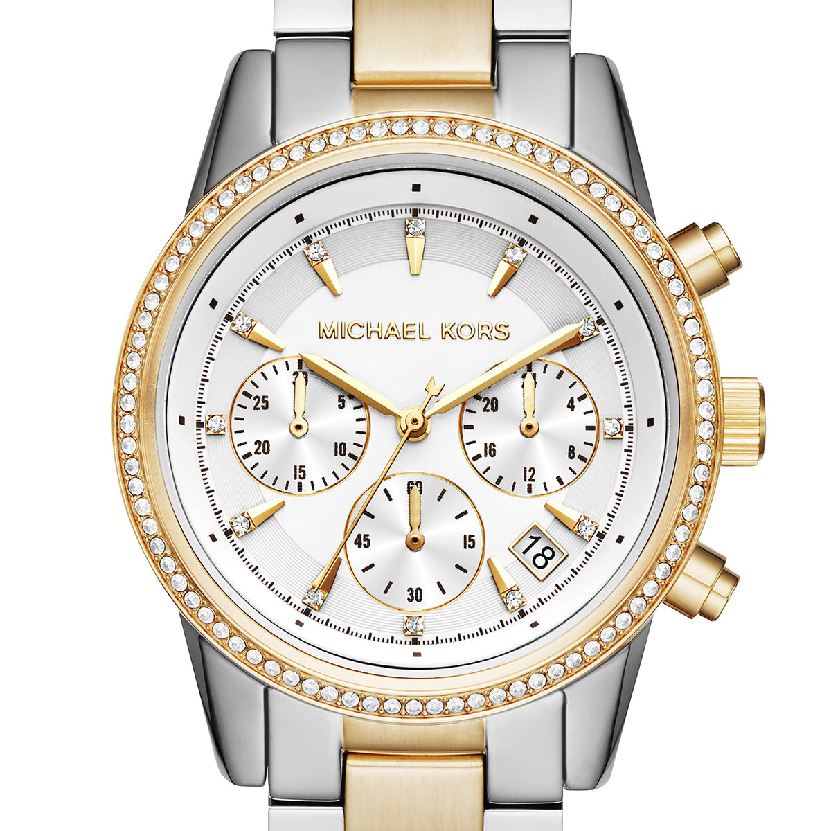  Shop Authentic Michael Kors Ritz White Dial Two Tone Steel Strap Watch for Women - MK6474 - Luxxuri