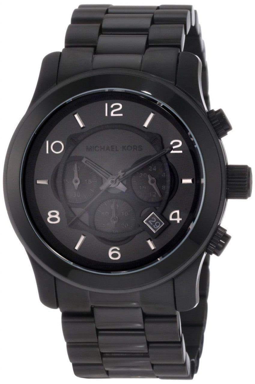  Shop Authentic Michael Kors Runway Chronograph Black Dial Black Steel Strap Watch for Men - MK8157 - Luxxuri