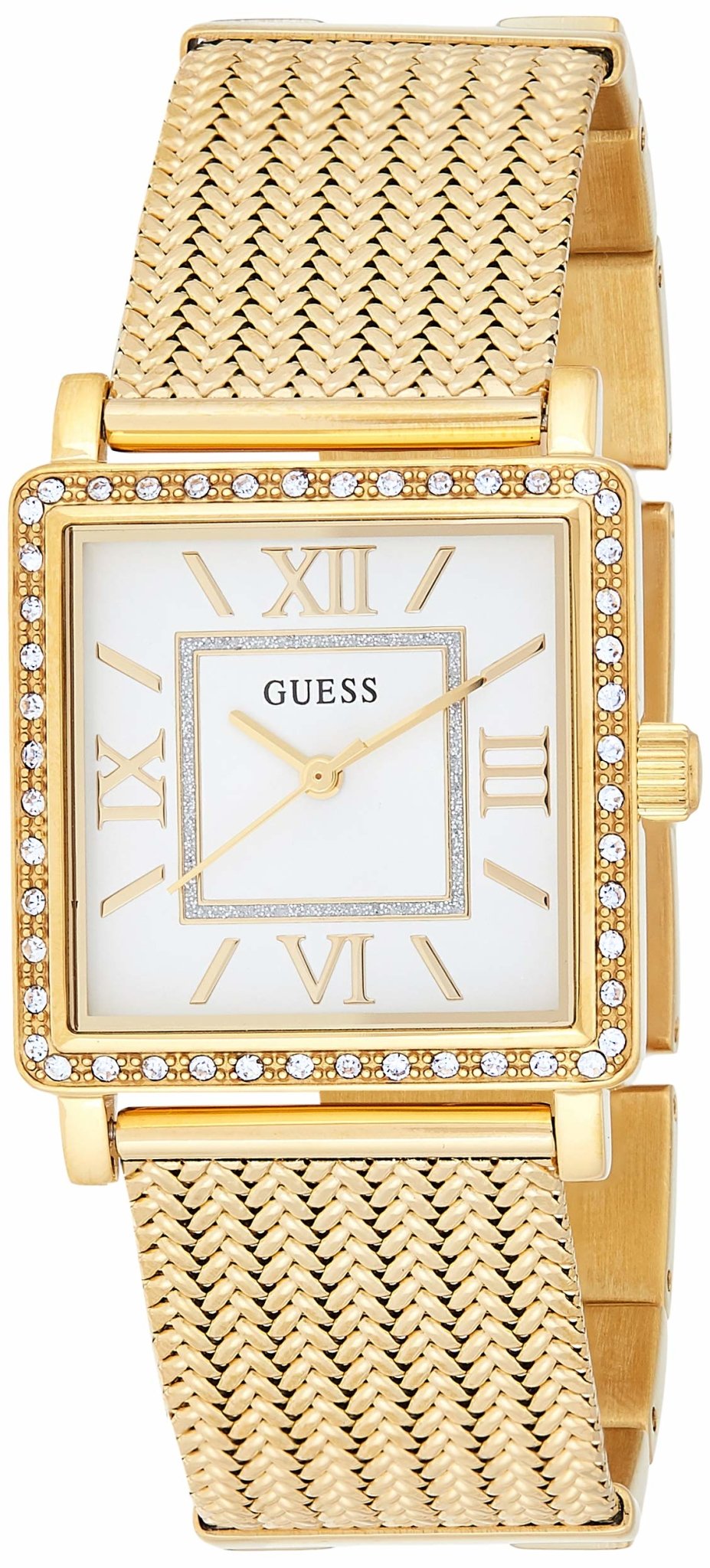  Shop Authentic Guess White Dial Gold Mesh Bracelet Watch For Women - W0826L2 - Luxxuri