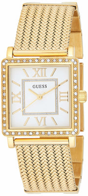  Shop Authentic Guess White Dial Gold Mesh Bracelet Watch For Women - W0826L2 - Luxxuri