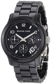  Shop Authentic Michael Kors Runway Black Ceramic Dial Black Steel Strap Watch for Women - MK5162 - Luxxuri
