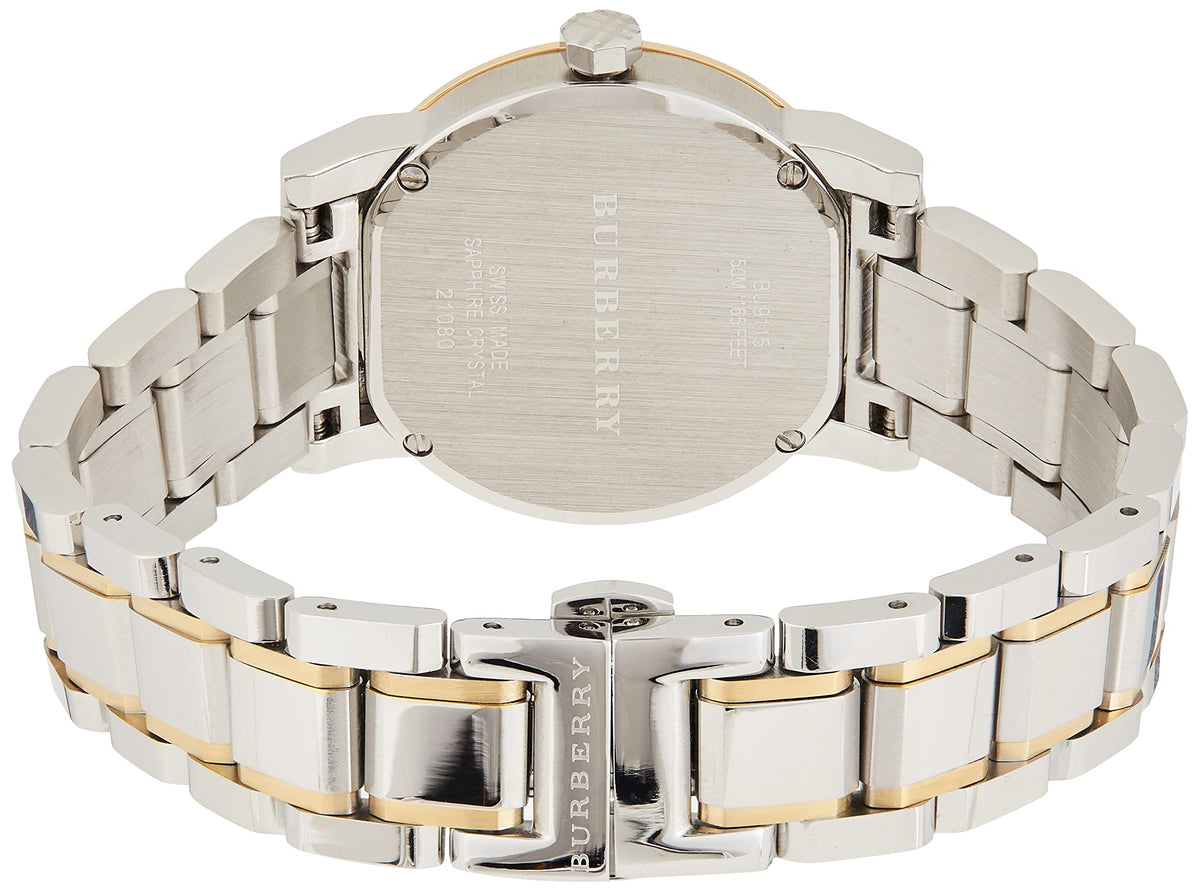  Shop Authentic Burberry The City White Dial Two Tone Steel Strap Watch for Women - BU9115 - Luxxuri