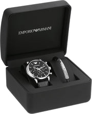  Shop Authentic Emporio Armani Dress Analog Black Dial Black Leather Strap Watch For Men - AR8029 - Luxxuri