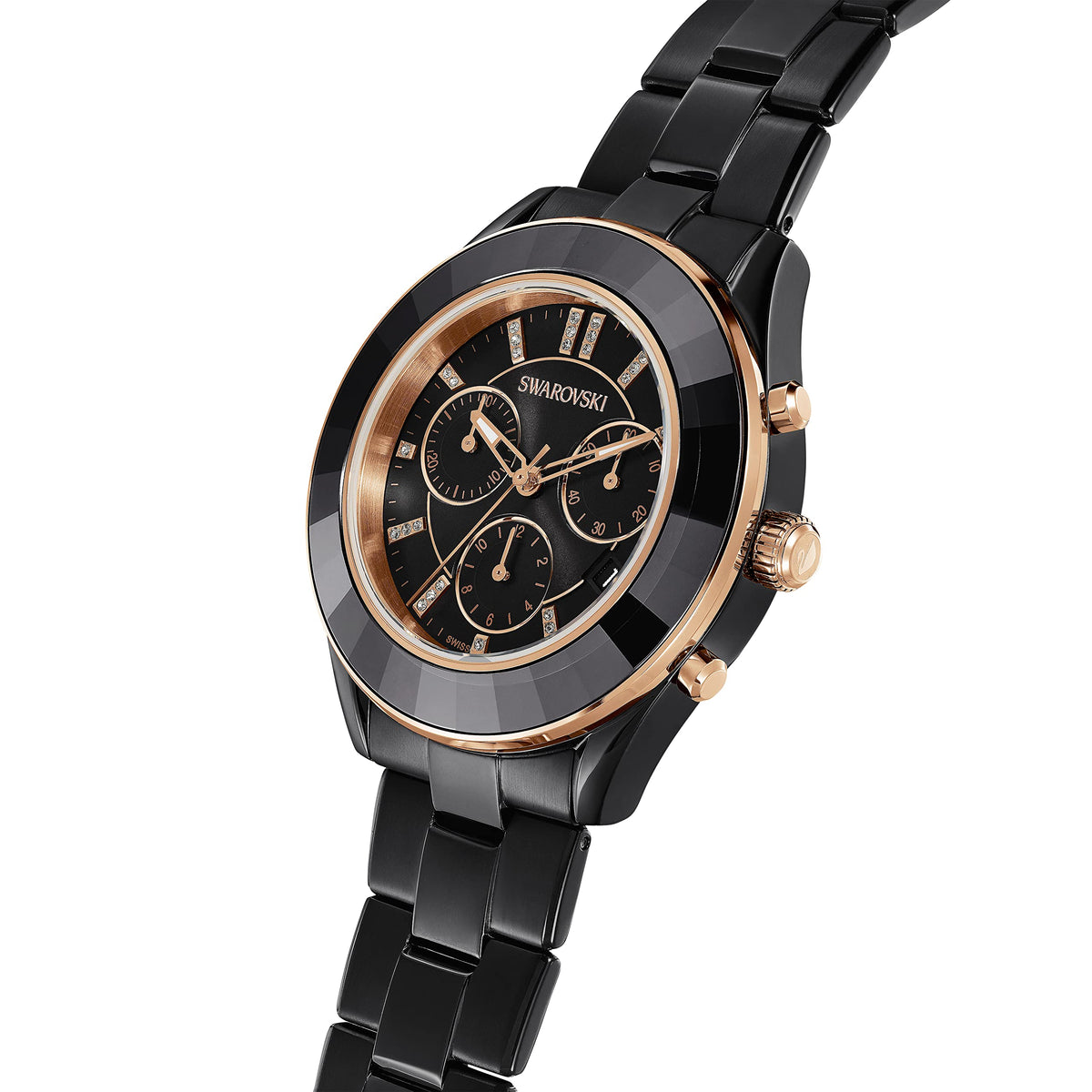  Shop Authentic Swarovski Octea Lux Sport Black Dial Black Steel Strap Unisex Watch - 5610472 - Luxxuri
