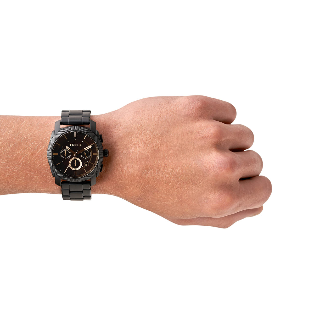 Shop Authentic Fossil Machine Chronograph Black Dial Black Steel Strap Watch for Men - FS4682 - Luxxuri