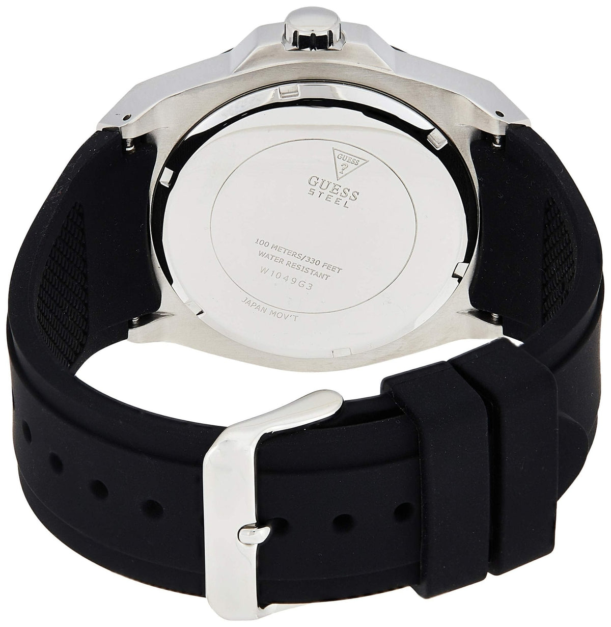  Shop Authentic Guess Legacy White Dial Black Rubber Strap Watch For Men - W1049G3 - Luxxuri