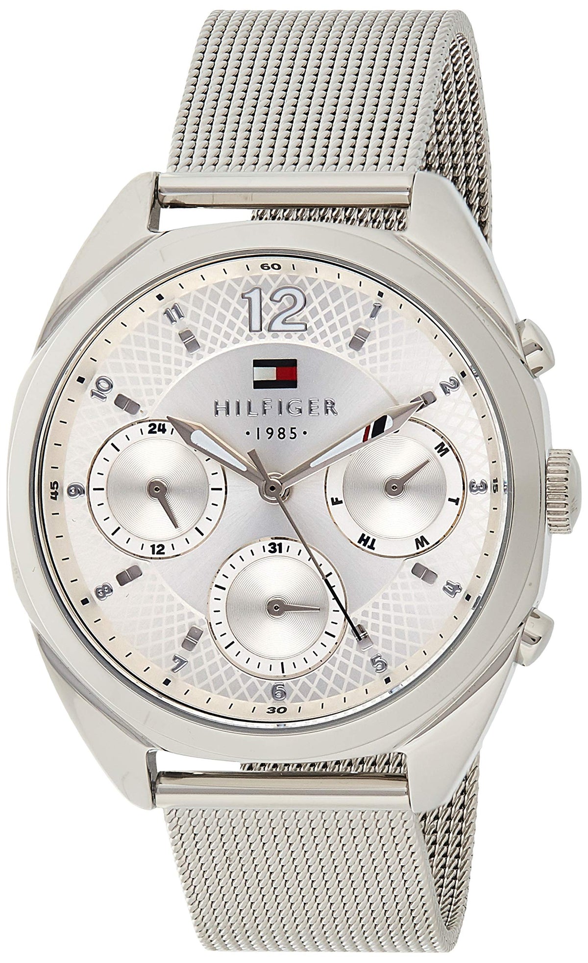  Shop Authentic Tommy Hilfiger Mia Silver Dial Silver Mesh Bracelet Watch for Men - 1781628 - Luxxuri