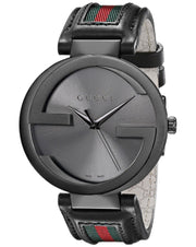  Shop Authentic Gucci Interlocking G XL Black Dial Red & Green Leather Strap Watch For Men - YA133206 - Luxxuri