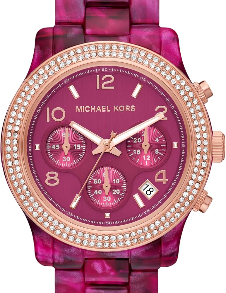  Shop Authentic Michael Kors Runway Chronograph Red Dial Red Steel Strap Watch for Women - MK7425 - Luxxuri